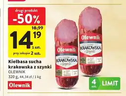 Intermarche Kiełbasa sucha krakowska z szynki Olewnik oferta