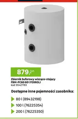 Leroy Merlin Zbiornik buforowy wisząco-stojący Ferroli FBM-PC60 oferta