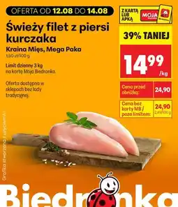 Biedronka Świeży filet z piersi kurczaka Kraina Mięs Mega Paka oferta