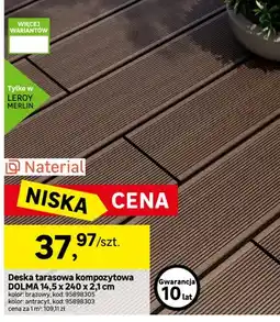 Leroy Merlin Deska tarasowa kompozytowa Naterial Dolma brązowa oferta