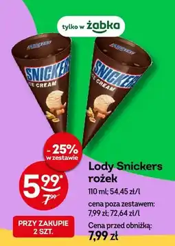Żabka Lody Snickers rożek oferta