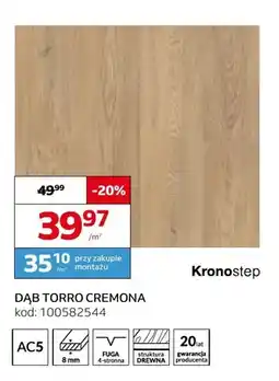 Komfort Panele podłogowe Kronostep Dąb Torro Cremona AC5 8 mm oferta