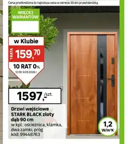 Leroy Merlin Drzwi wejściowe Stark Black złoty dąb oferta