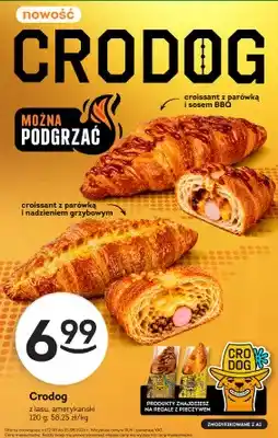 Żabka Croissant Crodog amerykański z parówką i sosem BBQ oferta