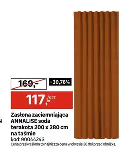 Leroy Merlin Zasłona zaciemniająca Annalise Soda terakota 200x280 cm na taśmie oferta
