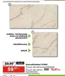 Leroy Merlin Gres szkliwiony Licano 60x60 cm oferta