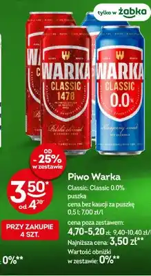 Żabka Piwo Warka Classic oferta