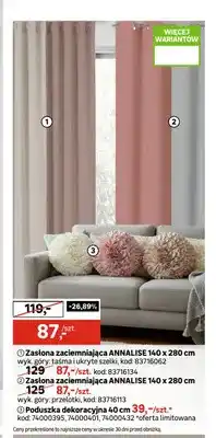 Leroy Merlin Zasłona zaciemniająca Annalise 140x280 cm taśma i ukryte szelki oferta