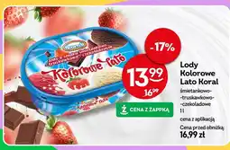 Żabka Lody Kolorowe Lato śmietankowo-truskawkowo-czekoladowe oferta