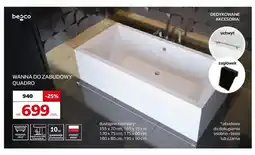 Komfort Wanna do zabudowy Besco Quadro oferta
