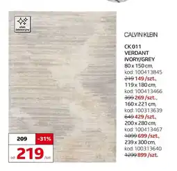 Komfort Dywan Calvin Klein Ck 011 Verdant Ivory/Grey 80x150 cm oferta