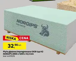Leroy Merlin Płyta gipsowa impregnowana Gkbi typ H2 Norgips oferta