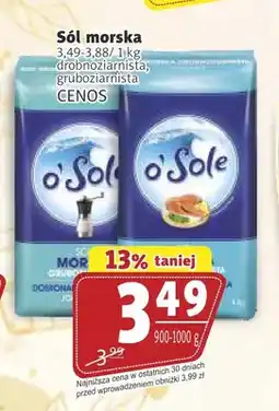 Prim Market Sól morska drobnoziarnista o'Sole Cenos oferta
