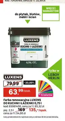 Leroy Merlin Farba renowacyjna Luxens do Kuchni i Łazienki oferta