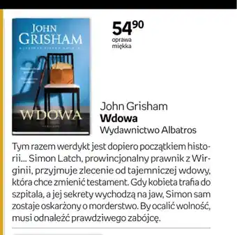 Empik Książka Wdowa John Grisham oferta