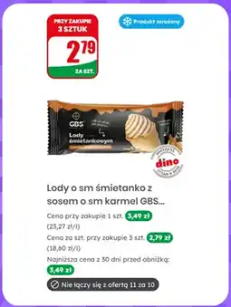 Dino Lody o smaku śmietankowym z sosem o smaku karmelowym GBS oferta