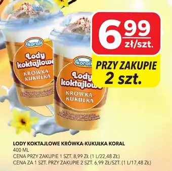 Lody Koktajlowe Krówka-Kukułka Koral