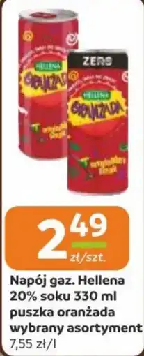 Gama Napój gaz. Hellena 20% soku 330 ml puszka oranżada oferta