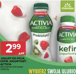 Stokrotka Market Jogurt do picia, kefir jogurtowy Activia oferta