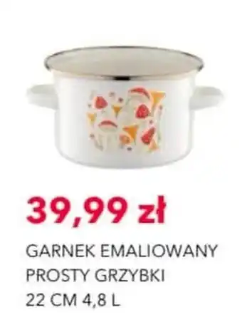Garnek Emaliowany Prosty Grzybki