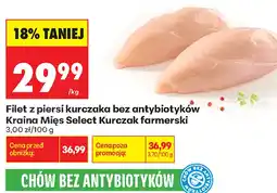 Biedronka Filet z piersi kurczaka bez antybiotyków Kraina Mięs Select Kurczak farmerski oferta