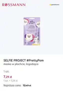 Rossmann SELFIE PROJECT #PrettyPom maska w płachcie, łagodząca oferta