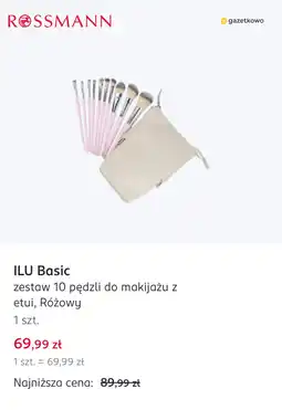 Rossmann ILU Basic zestaw 10 pędzli do makijażu z etui, Różowy oferta