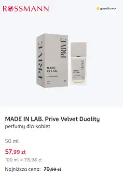 Rossmann MADE IN LAB. Prive Velvet Duality perfumy dla kobiet oferta