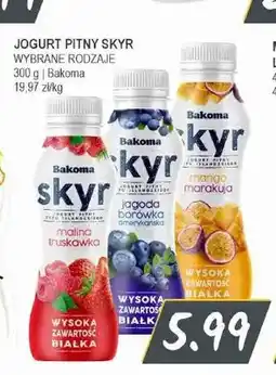 Słoneczko Jogurt pitny Skyr malina truskawka Bakoma oferta
