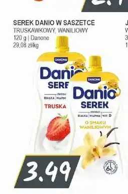 Słoneczko Serek homogenizowany Danio w saszetce truskawkowy Danone oferta