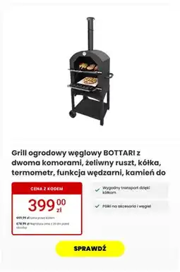 Media Expert Grill ogrodowy węglowy Bottari z dwoma komorami oferta