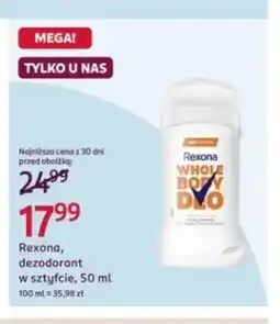 Rossmann Dezodorant w sztyfcie Rexona Whole Body Deo oferta