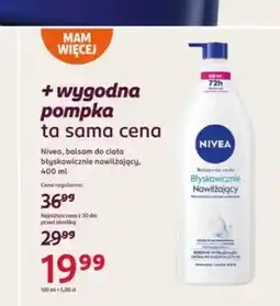 Rossmann Balsam do ciała błyskawicznie nawilżający Nivea oferta