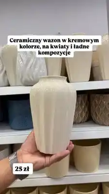 Pepco Wazon ceramiczny kremowy oferta