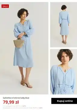 Greenpoint Sukienka damska Greenpoint w kolorze baby blue oferta