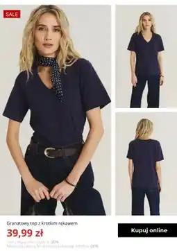 Greenpoint Top damski z krótkim rękawem Greenpoint granatowy oferta
