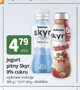Marketvita Jogurt pitny Skyr cukru truskawka 0% oferta