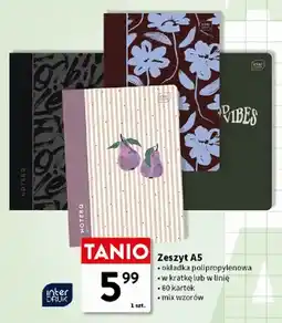 Intermarche Zeszyt A5 Interdruk okładka polipropylenowa w linię 60 kartek oferta