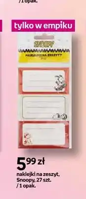 Empik Naklejki na zeszyt Snoopy oferta
