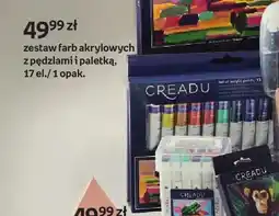 Empik Zestaw farb akrylowych z pędzlami i paletką Creadu oferta