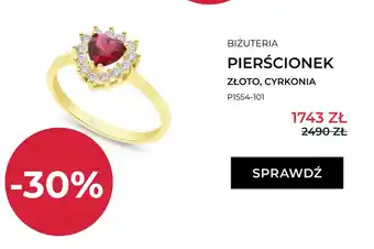 Pierścionek złoty z cyrkonią Briju