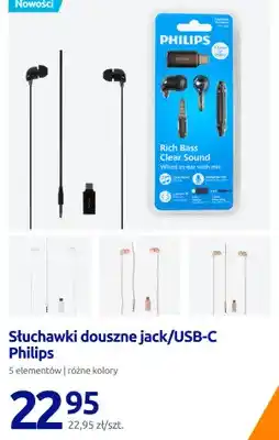 Action Słuchawki douszne jack/USB-C Philips TAE1200 oferta