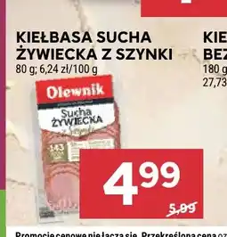 Stokrotka Kiełbasa sucha żywiecka z szynki Olewnik oferta