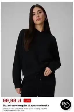 4F Bluza dresowa regular z kapturem damska oferta
