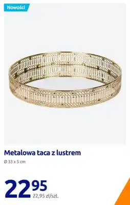 Action Metalowa taca z lustrem Ø 33x5 cm oferta