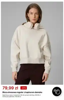 4F Bluza dresowa regular z kapturem damska oferta
