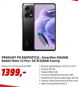 Media Markt Smartfon Xiaomi Redmi Note 12 Pro+ 5 g 8/256GB Czarny oferta