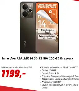 Media Markt Smartfon Realme 14 5 g 12GB/256GB Brązowy oferta