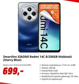Media Markt Smartfon Xiaomi Redmi 14C 8/256GB Niebieski Starry Blue oferta