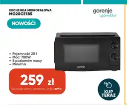 Max Elektro Kuchenka mikrofalowa Gorenje MO20CE1B5 oferta